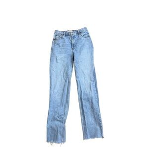 Abercrombie & Fitch 90s Straight Ultra High Rise Jean Medium Wash Extra Long